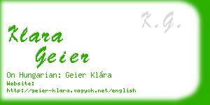 klara geier business card